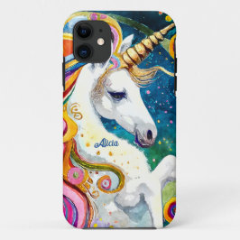 Funda Para iPhone 11 Hermoso Unicornio de Fantasía