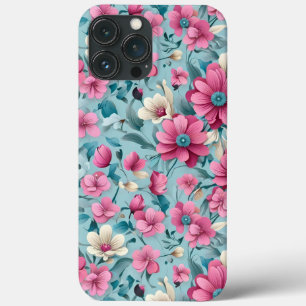 Funda Para iPhone 13 Pro Max Hermoso Vector Flores Florales Patrón sin inconven