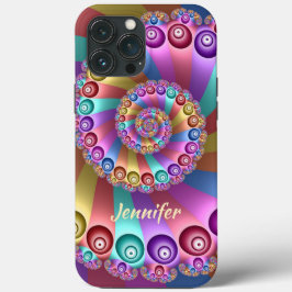 Funda Para iPhone 13 Pro Max Hermosos colores arcoiris Resumen nombre arte frac