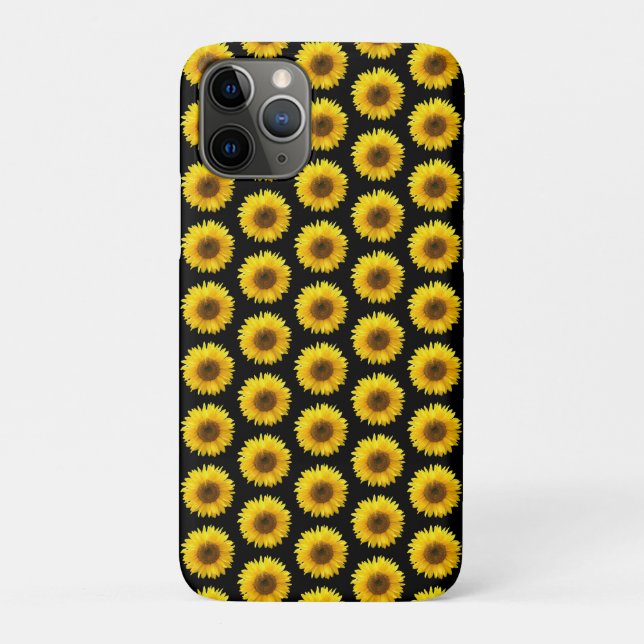 Funda De Case-Mate Para iPhone Hermosos girasoles sobre negro (Reverso)
