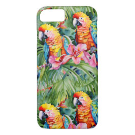 Funda Para iPhone 8/7 Hermosos loros y flores tropicales