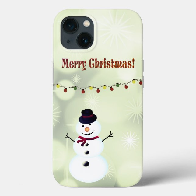 Funda De Case-Mate Para iPhone Hermosos Navidades encantadores Snowman Funda-Mate (Reverso )