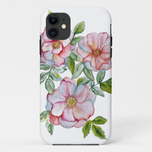 Funda Para iPhone 11 Hermosos rosas acuarelas realistas.