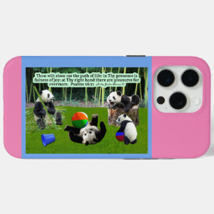 Funda Para iPhone 15 Pro Max Hermosos Salmos de las Escrituras Pandas 16:11