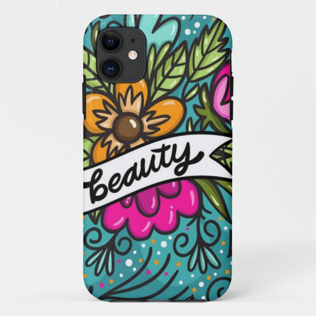 Funda De Case-Mate Para iPhone Hermosura de Cojín con Flores (Reverso)