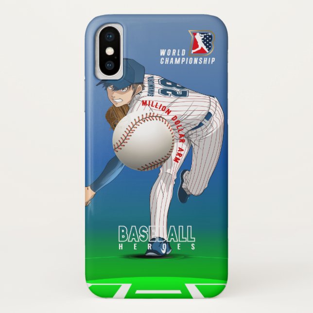 Funda De Case-Mate Para iPhone Héroe de béisbol con Million Dollar Arm | (Reverso)