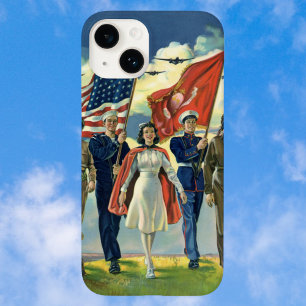 Funda Para iPhone 15 Héroes Patrióticos Vintage, Personal Militar Orgul