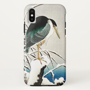 Funda Para iPhone XS Heron en Nieve, arte fino de Ohara Koson