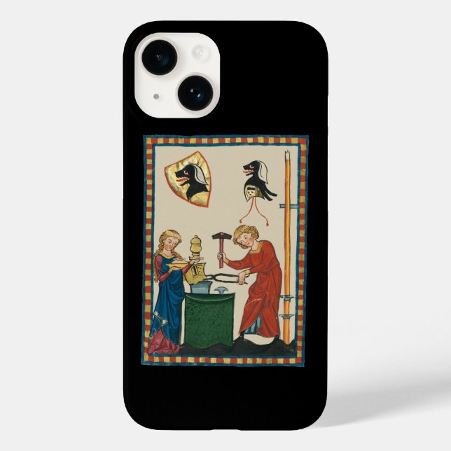 Funda De Case-Mate Para iPhone Herrero Forjando Casco Arte Medieval (Reverso )