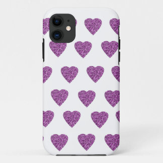 Funda Para iPhone 11 Herz Glitzer rosa rosa rosa