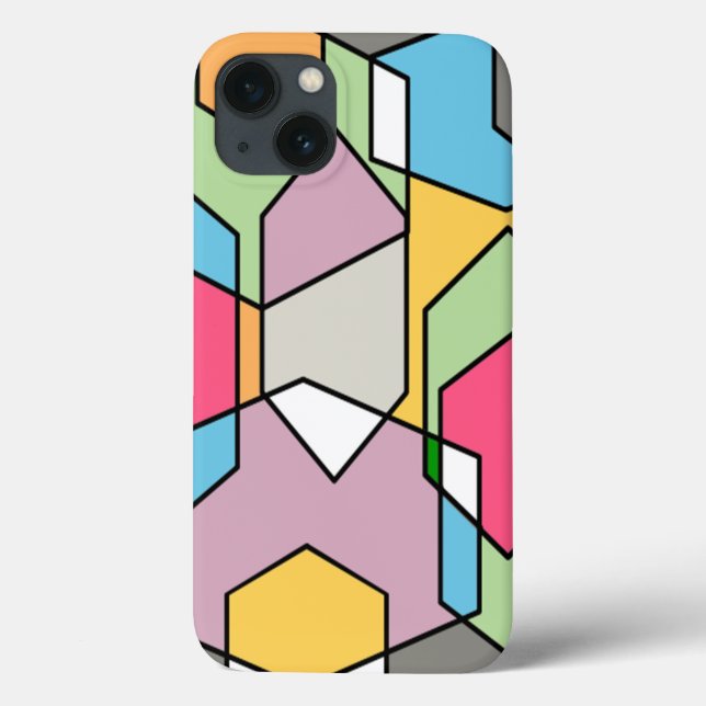 Funda De Case-Mate Para iPhone Hexagon Bauhaus - Pasteles (Reverso)