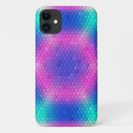 Funda Para iPhone 11 Hexagones de la escala de sirenas holográficas ros