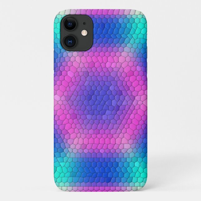 Funda De Case-Mate Para iPhone Hexagones de la escala de sirenas holográficas ros (Reverso)