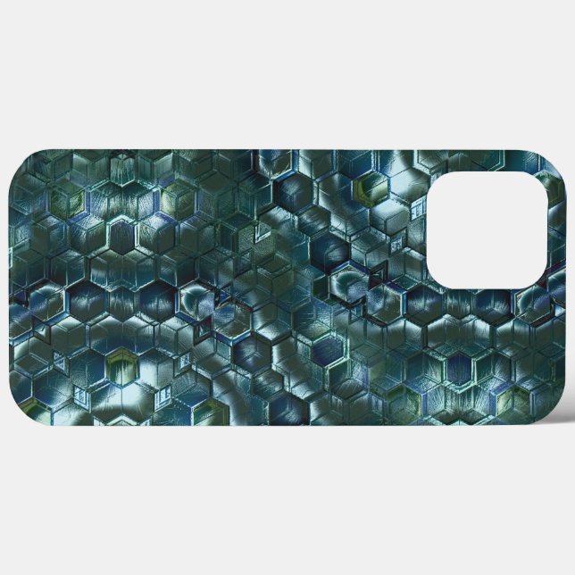 Funda De Case-Mate Para iPhone Hexágonos abstractos en la luminosidad manchada de (Reverso  (Horizontal))