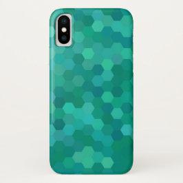 Funda Para iPhone X Hexagons verde azulados