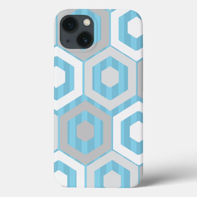 Funda De Case-Mate Para iPhone Hexagons y rayas de invierno (Reverso)