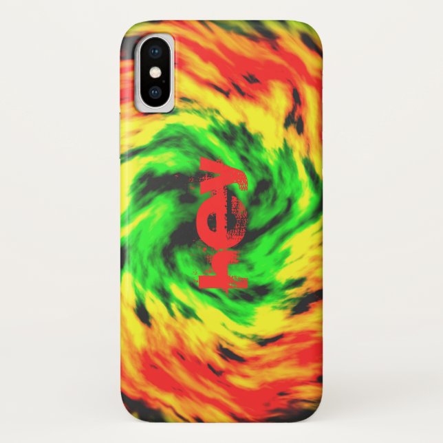 Funda De Case-Mate Para iPhone HEY tie dye flameando (Reverso)