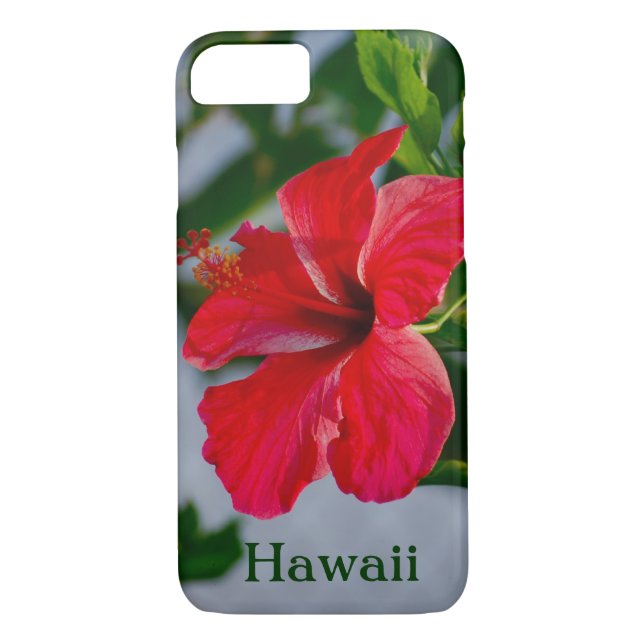 Funda De Case-Mate Para iPhone Hibisco del rojo de Hawaii (Reverso)