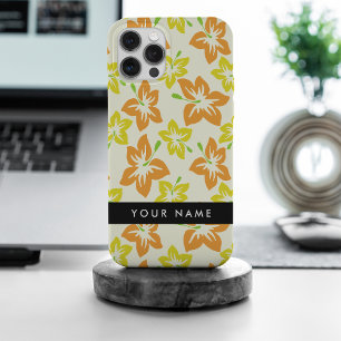 Funda Para iPhone 15 Pro Max Hibiscus amarillo, Naranja Hibiscus, su nombre