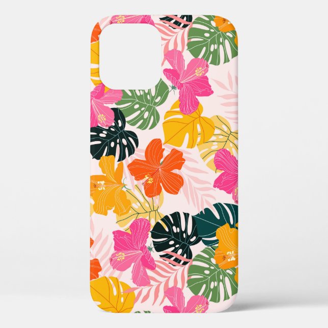 Funda De Case-Mate Para iPhone Hibiscus & Monstera: Vibrancia tropical (Reverso )