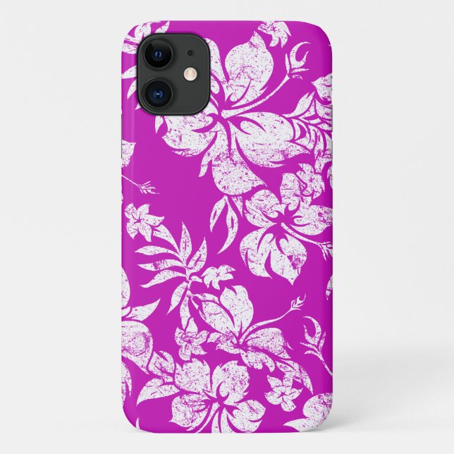 Funda De Case-Mate Para iPhone Hibiscus Pareau Hawaii Magenta Floral (Reverso)