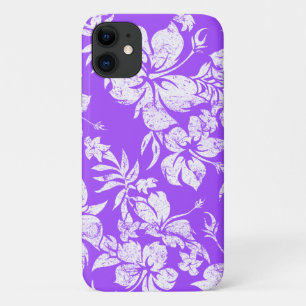 Funda Para iPhone 11 Hibiscus Pareau Hawaii Violeta Floral