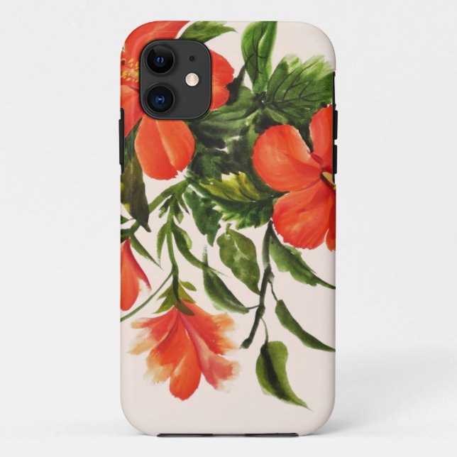Funda De Case-Mate Para iPhone Hibiscus rojo caliente (Reverso)