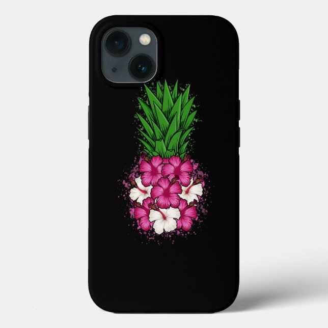 Funda De Case-Mate Para iPhone Hibiscus Tropical Hawaii Pineapple Aloha Hawaii (Reverso )