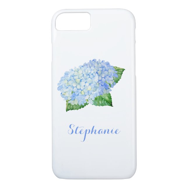 Funda De Case-Mate Para iPhone Hidrangea azul acuarela (Reverso)