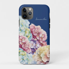 Funda Para iPhone 11 Pro Hidrangea de color de agua azul personalizado