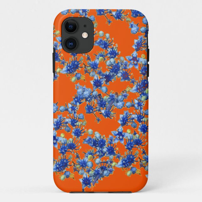 Funda De Case-Mate Para iPhone hidrangea naranja y azul (Reverso)