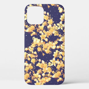 Funda Para iPhone 12 hidrangeas oro y noche