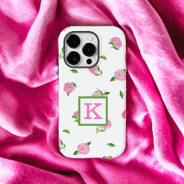 Funda Para iPhone 14 Pro De Case-Mate Hidrangeas rosas acuáticas Monograma