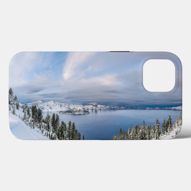 Funda De Case-Mate Para iPhone Hielo y nieve | Crater Lake Oregon (Reverso (Horizontal))