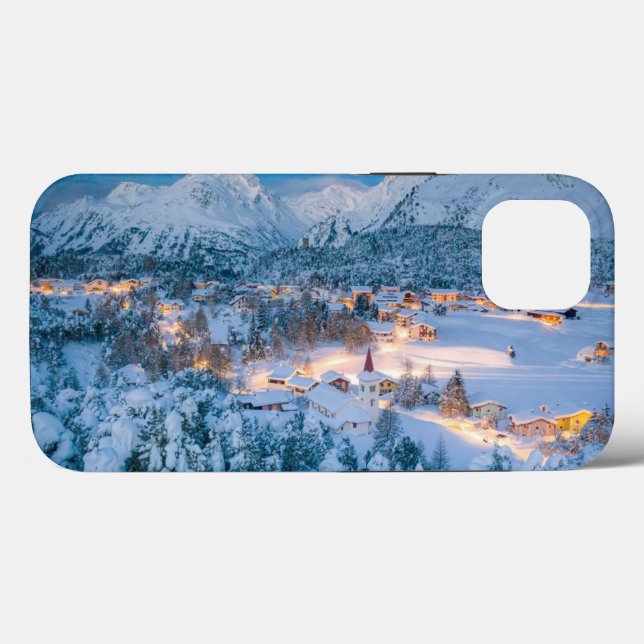 Funda De Case-Mate Para iPhone Hielo y nieve | Graubunden, Engadin, Suiza (Reverso (Horizontal))
