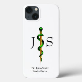 Funda Para iPhone 13 Hierba verde de oro de Asclepius Médico