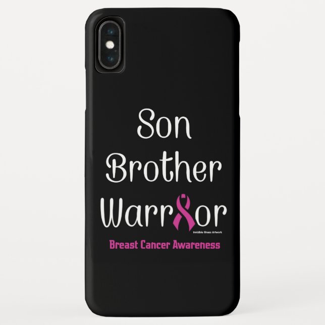 Funda De Case-Mate Para iPhone Hijo hermano Guerrero... Cáncer de mama (Reverso)