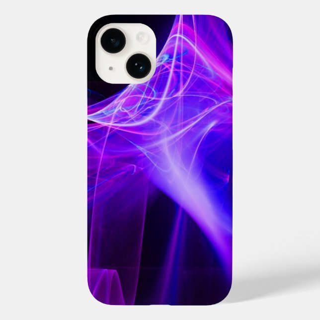 FUNDA DE Case-Mate PARA iPhone HINCHAS FRACTALES EN ROSA PURPLE AZUL (Reverso )
