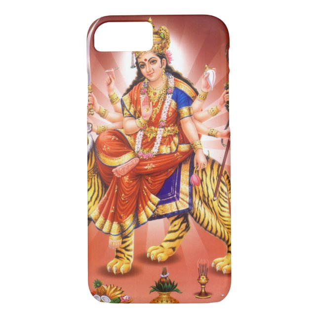 Funda De Case-Mate Para iPhone Hindu Goddess Durga Tiger (Reverso)