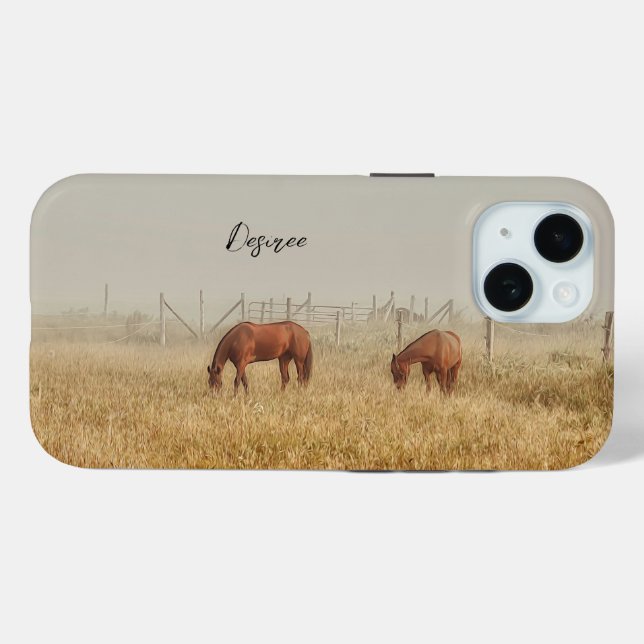 Funda De Case-Mate Para iPhone Hípica Granja País Arte Rústico (Reverso (Horizontal))
