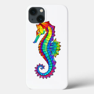 Funda Para iPhone 13 Hipoahoría marino poligonal arcoiris