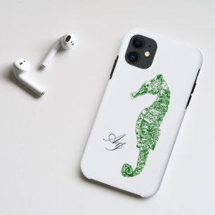 Funda Para iPhone 11 Hipoahorse de color de agua de la costa verde dobl