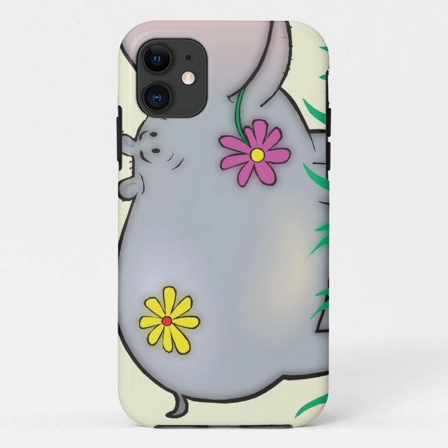 Funda De Case-Mate Para iPhone hipopótamo hippie lindo (Reverso)