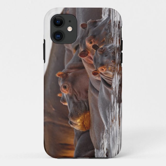 Funda De Case-Mate Para iPhone Hipopótamo, Hippopotamus amphibius, Lago (Reverso)
