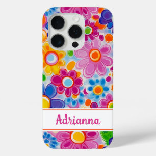 Funda Para iPhone 15 Pro Hippie Retro Groovy Floral Personalizado