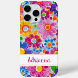 Funda Para iPhone 15 Pro Max Hippie Retro Groovy Floral Personalizado