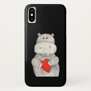 Funda Para iPhone X Hippo cutáneo Hipopótamo Sujeto corazón   Love Hip