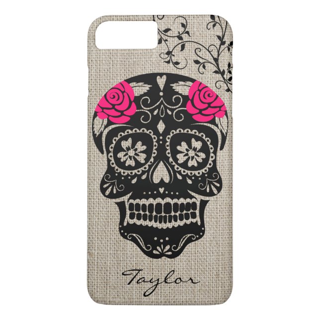 Funda De Case-Mate Para iPhone Hipster Sugar Skull Personalizado (Reverso)