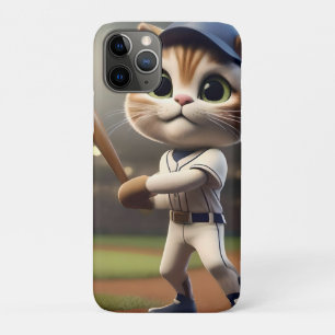 Funda Para iPhone 11 Pro Hitter casero: Gato de Béisbol en 3D toma un giro