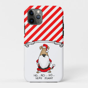 Funda Para iPhone 11 Pro HO HO HO Muy Gracioso Santa Costume Enfadado Perro